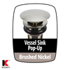 Keeney Mfg 1-1/4 x 8" Vessel Bathroom Sink Pop-Up Drain, Brushed Nickel 1686KDSBN